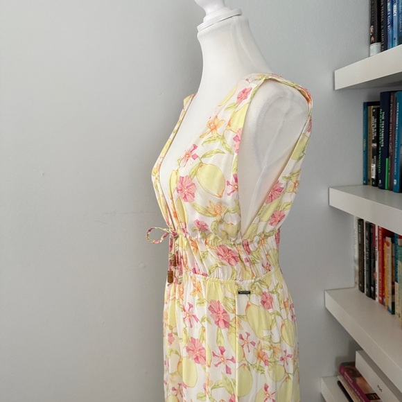Maaji Yellow and Pink Tiered Maxi Dress sz Medium - Picture 7 of 16